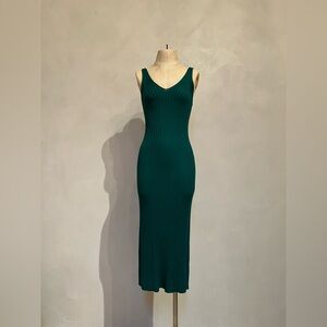 Emerald Green Sleeveless Knit Dress